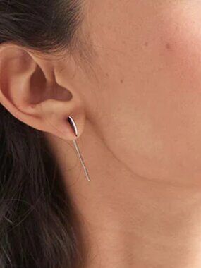 Ania Haie Sterling Silver Geometry Solid Drop Earrings